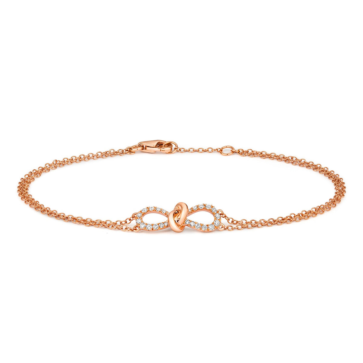 Bracelet nœud papillon en or rose 18 carats