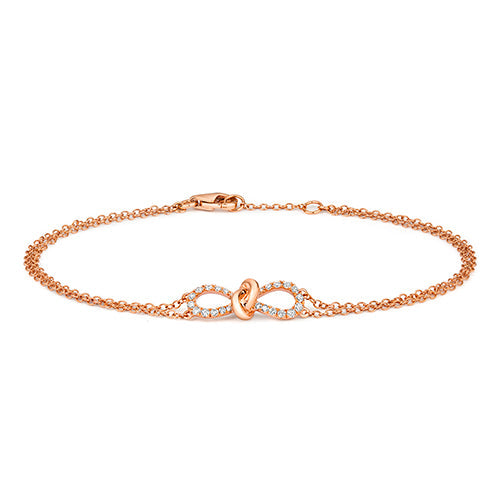 Bracelet nœud papillon en or rose 18 carats