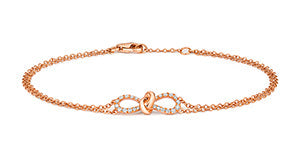 Bracelet nœud papillon en or rose 18 carats