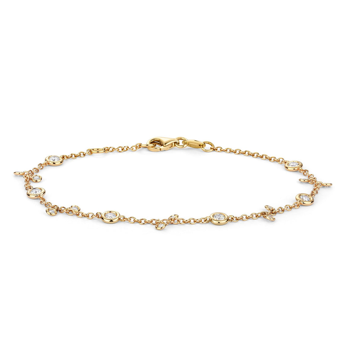 Elegant 18ct gold diamond bracelet
