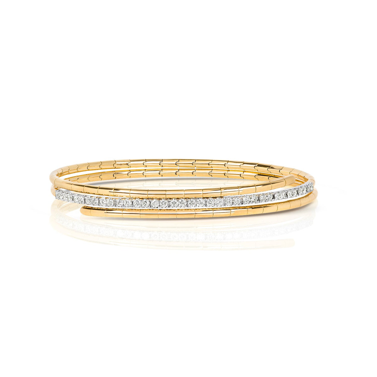 DIAMOND TWIST BANGLE IN 18CT GOLD