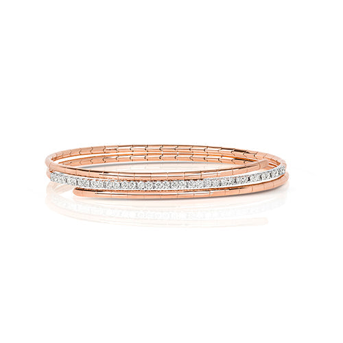 DIAMOND TWIST BANGLE IN 18CT ROSE GOLD