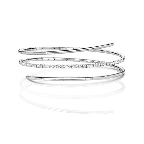 DIAMOND TWIST BANGLE IN 18CT WHITE GOLD