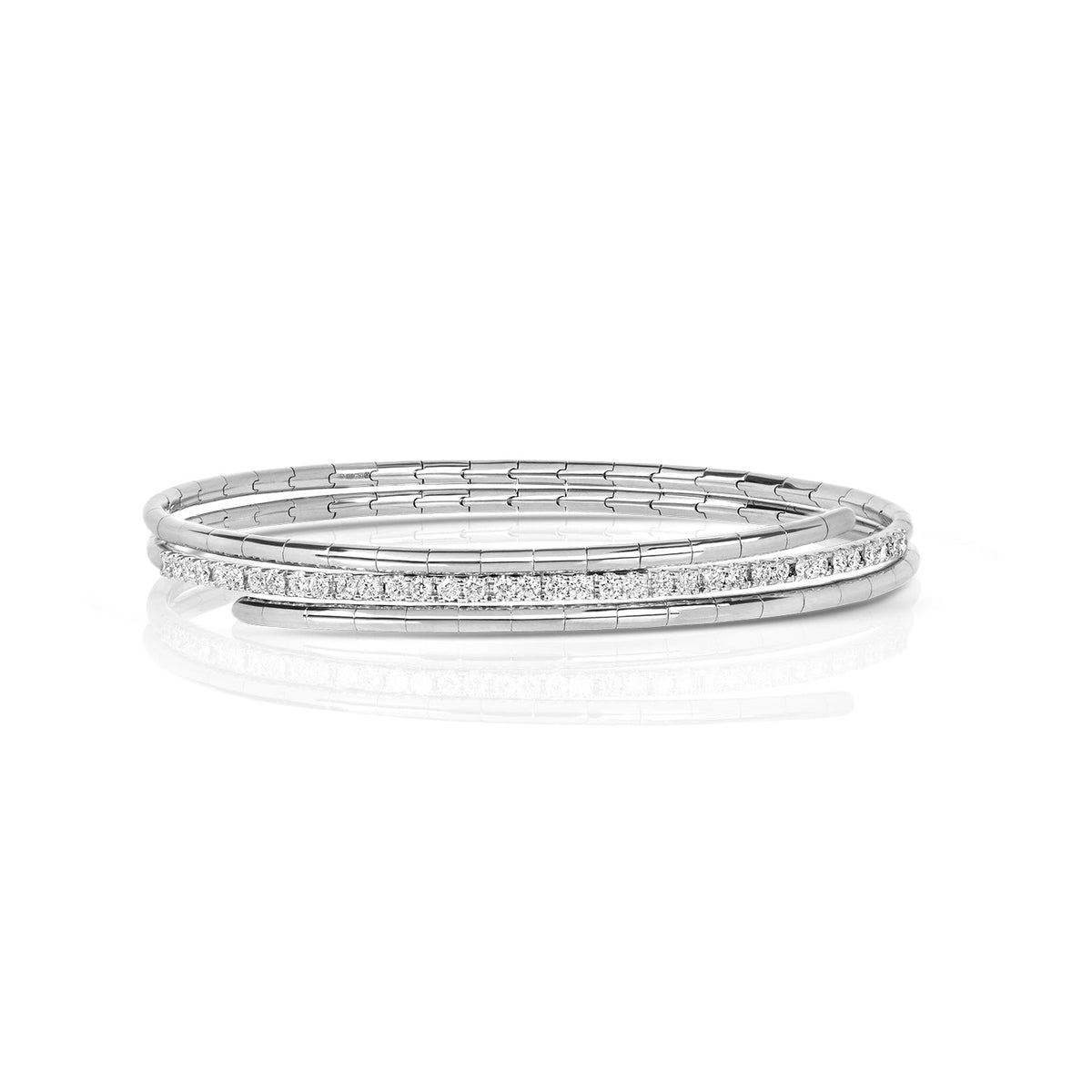 DIAMOND TWIST BANGLE IN 18CT WHITE GOLD
