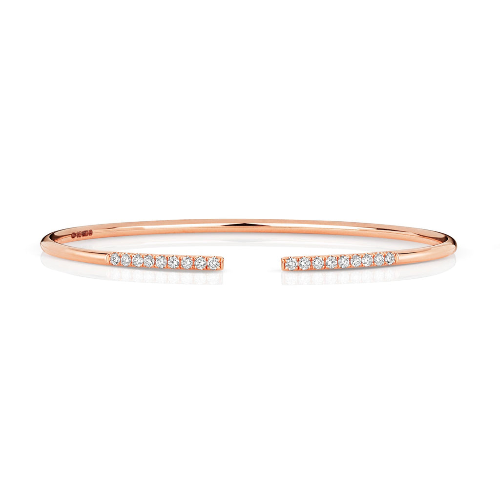  BRACCIALE APERTO CON DIAMANTI IN ORO ROSA 18KT