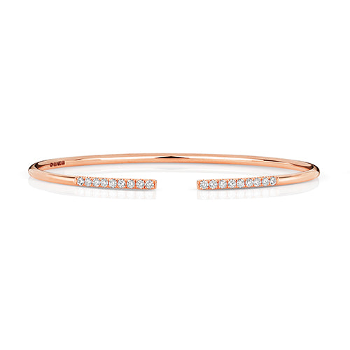  BRACCIALE APERTO CON DIAMANTI IN ORO ROSA 18KT