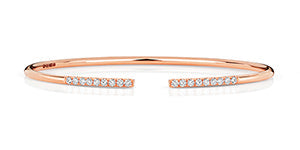 DIAMOND OPEN BANGLE IN 18CT ROSE GOLD