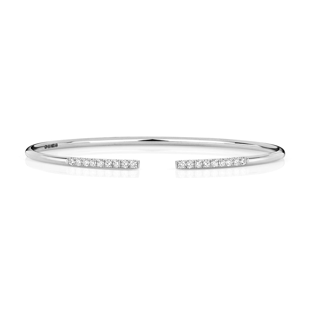  BRACCIALE APERTO CON DIAMANTI IN ORO BIANCO 18KT
