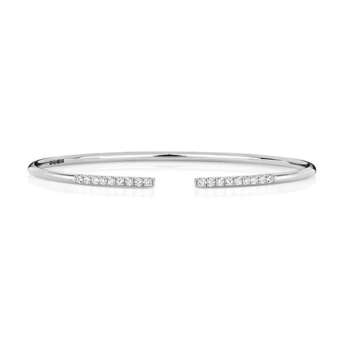 DIAMOND OPEN BANGLE IN 18CT WHITE GOLD