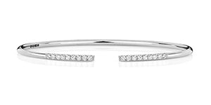  BRACCIALE APERTO CON DIAMANTI IN ORO BIANCO 18KT