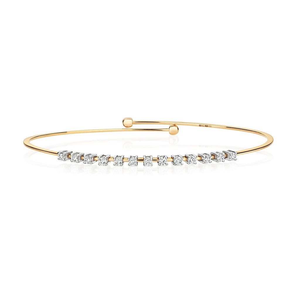 Flexibles Armband mit Diamantkrallenfassung aus 18-karätigem Gold