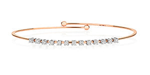 DIAMOND CLAW SET FLEXI BANGLE IN 18CT ROSE GOLD