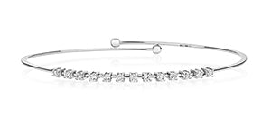 DIAMOND CLAW SET FLEXI BANGLE IN 18CT WHITE GOLD