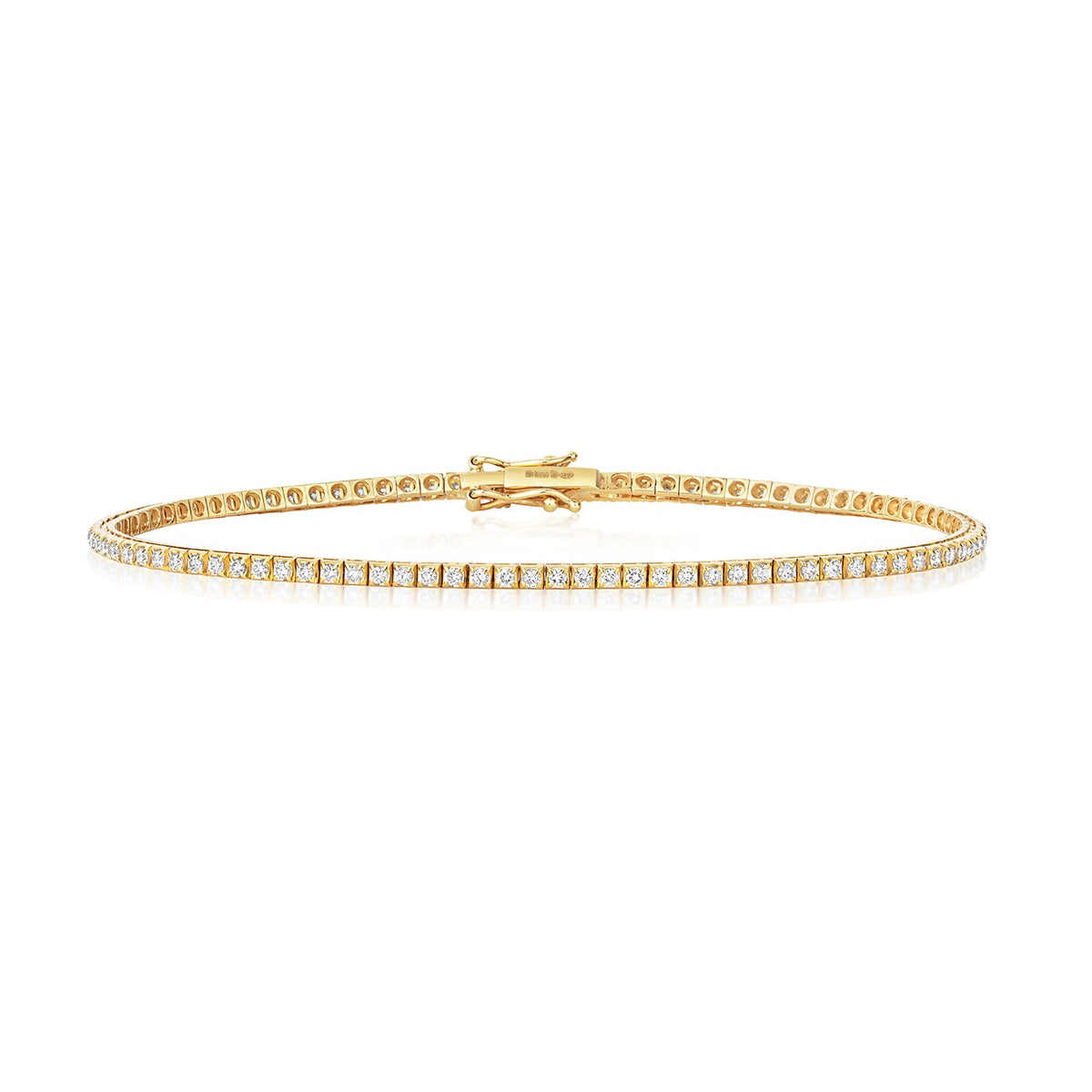 Bracelet en or jaune 18 carats serti d'un diamant de 1 carat
