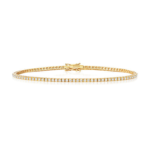 Bracelet en or jaune 18 carats serti d'un diamant de 1 carat