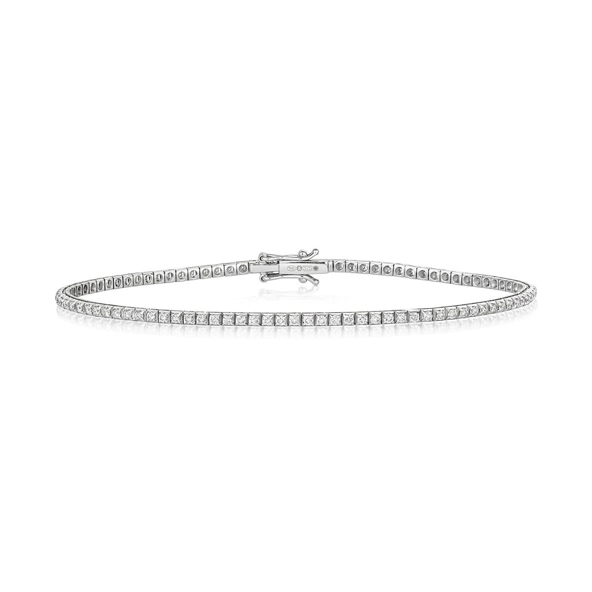 Bracelet en or blanc 18 carats serti d'un diamant de 1 carat