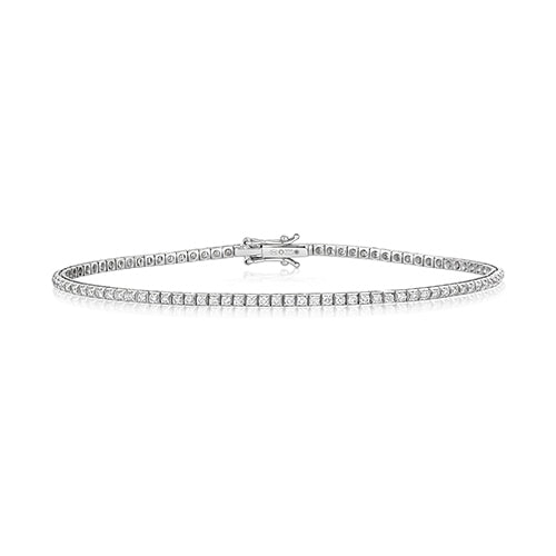 Bracelet en or blanc 18 carats serti d'un diamant de 1 carat