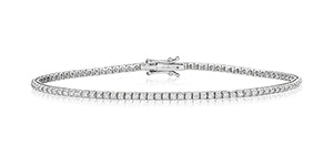 Bracelet en or blanc 18 carats serti d'un diamant de 1 carat