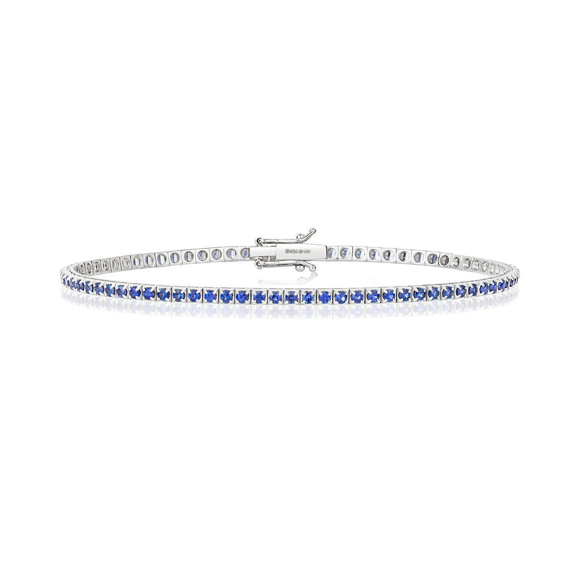 Classic sapphire tennis bracelet in white gold