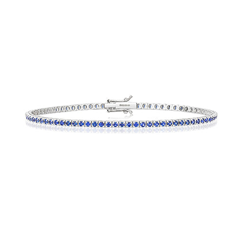 2.20ct sapphire tennis bracelet in 18ct white gold