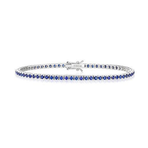 Luxury tennis bracelet with 3.10ct sapphires