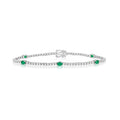 DIAMOND AND EMERALD BRACELET 18CT WHITE GOLD
