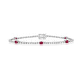 DIAMOND AND RUBY BRACELET 18CT WHITE GOLD