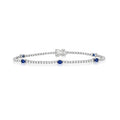  BRACCIALE DIAMANTI E ZAFFIRI ORO BIANCO 18KT