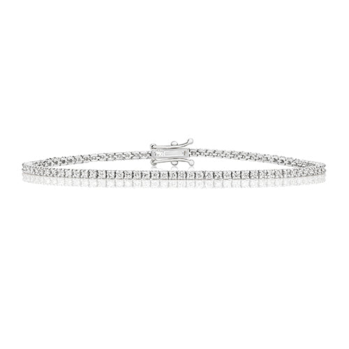 Elegant white gold diamond tennis bracelet in 18ct white gold
