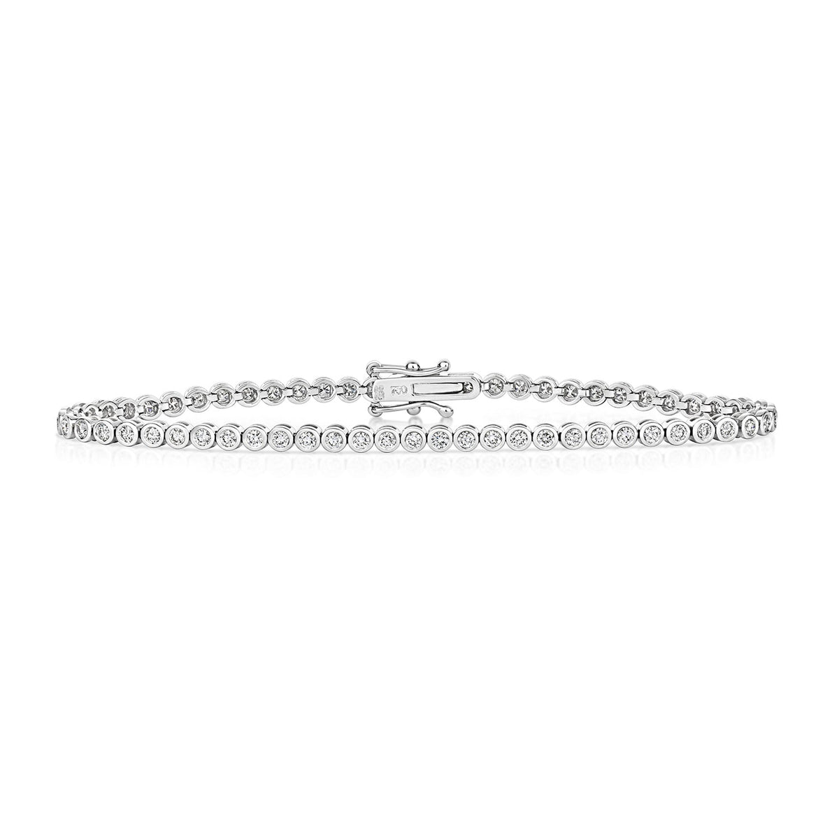 Bracelet de tennis à rubis en or blanc 18 carats serti de diamants