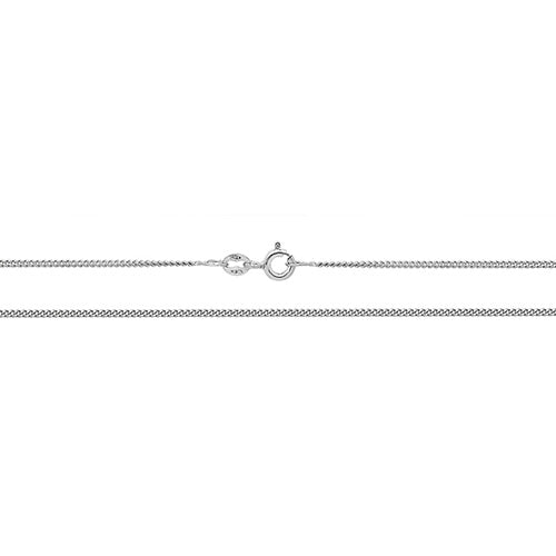 18CT WHITE GOLD CURB CHAIN 16" 2.8g