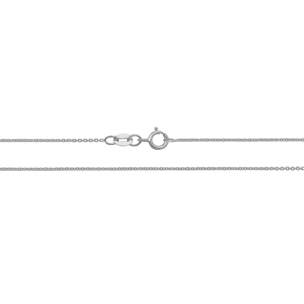 18CT WHITE GOLD CABLE CHAIN 1.3g