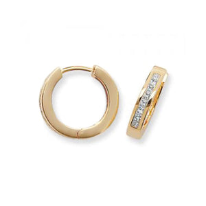 DIAMOND CHANNEL SET HOOPS IN 18CT GOLD half carat