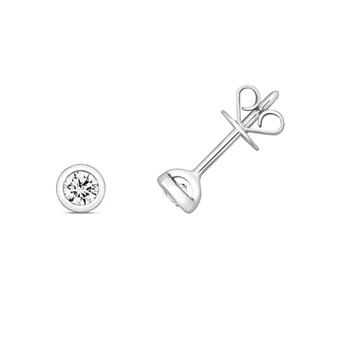 Boucles d'oreilles à rubis en or blanc 18 carats serties de diamants