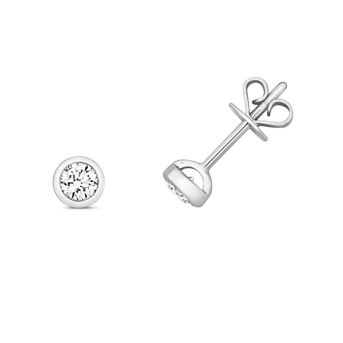 Boucles d'oreilles à rubis en or blanc 18 carats serties de diamants