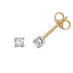 Boucles d'oreilles à clous serties de diamants ronds en or 18 carats