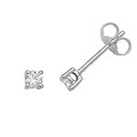 Boucles d'oreilles à clous serties de diamants ronds en or blanc 18 carats