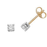 Boucles d'oreilles à clous serties de diamants ronds en or 18 carats