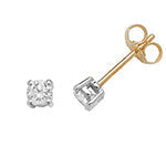 Boucles d'oreilles à clous serties de diamants ronds en or 18 carats