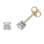 Boucles d'oreilles à clous serties de diamants ronds en or 18 carats