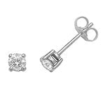 DIAMOND ROUND CLAW SET STUDS IN 18CT WHITE GOLD