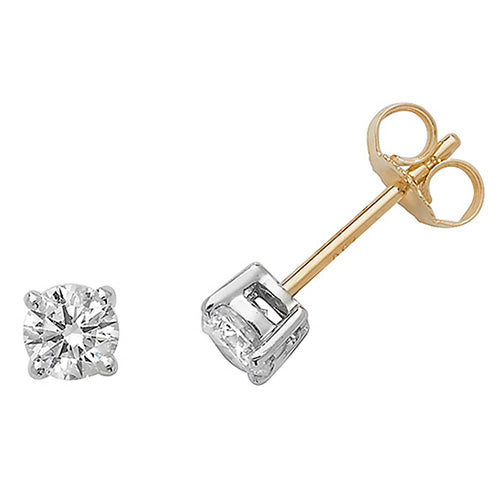 Diamantbesetzte Ohrstecker mit Krappenfassung aus 18-karätigem Gold