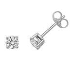 DIAMOND ROUND CLAW SET STUDS IN 18CT WHITE GOLD
