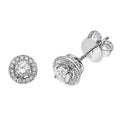 Dazzling diamond halo studs 18ct white gold