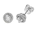 0.92ct diamond halo stud earrings in 18ct white gold
