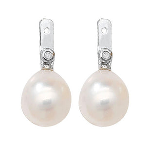 DIAMOND & PEARL ENHANCERS IN 18CT WHITE GOLD