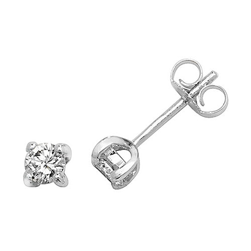 Boucles d'oreilles en diamants et or blanc 18 carats