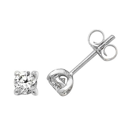 Boucles d'oreilles en diamants et or blanc 18 carats