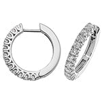 Elegant 18ct white gold diamond hoops