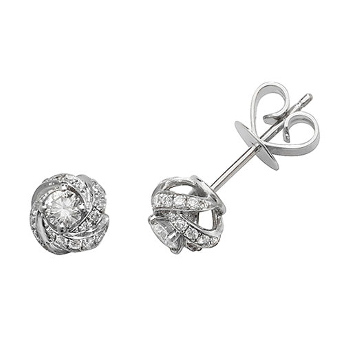 Diamantknoten-Ohrstecker aus 18-karätigem Weißgold